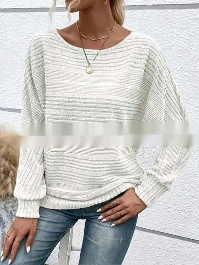 Women's Round Neck Splicing Pullover Top T shirt White - Shop at LoveMi