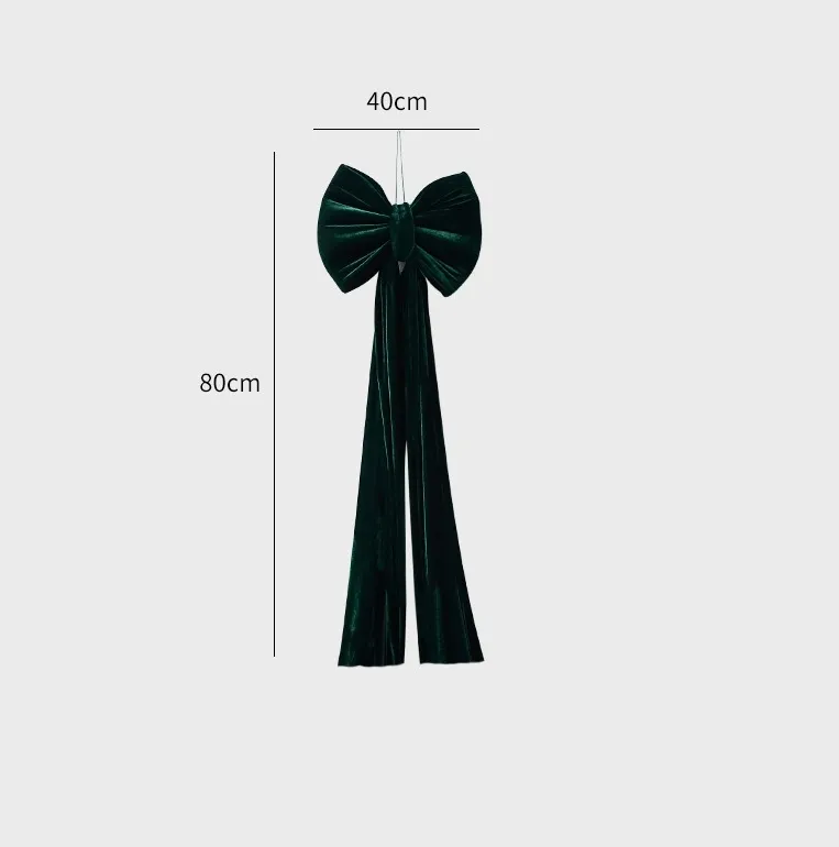Christmas Decoration Velvet Large Bow Decoration - Green