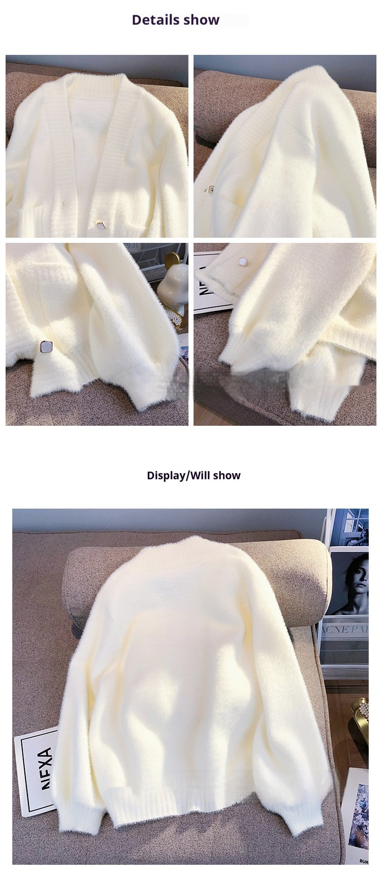 Spring And Autumn Furry Knitted Sweater