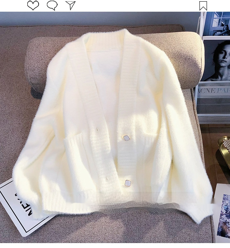 Spring And Autumn Furry Knitted Sweater