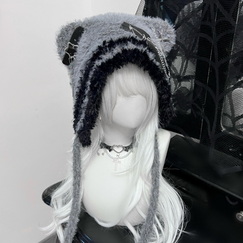 Bear Hat Cute Cross XINGX Wool Niche Dark