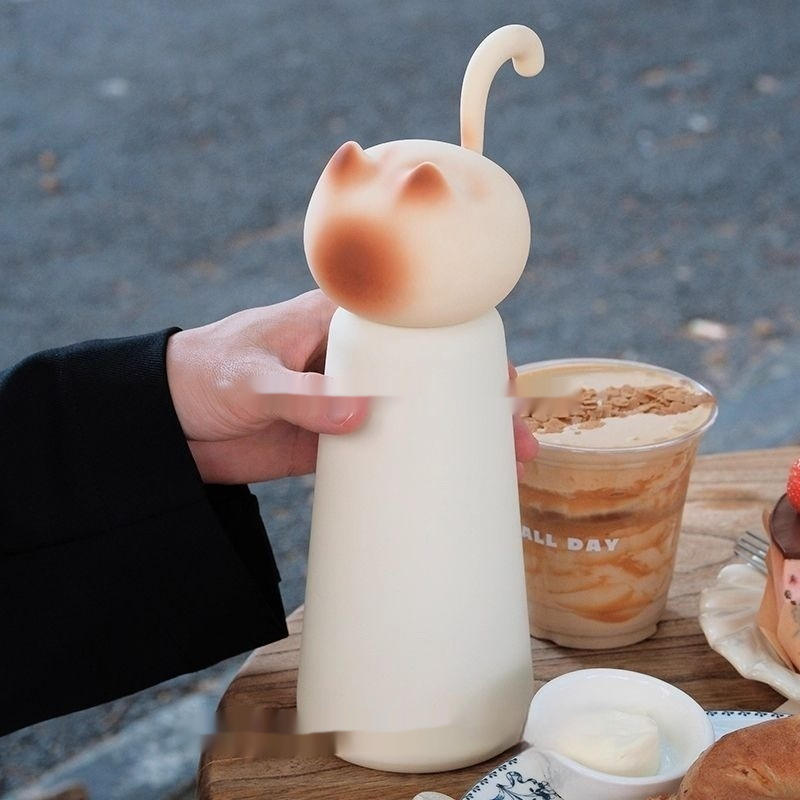 Cat Shape Girl Portable And Cute Thermos Cup
