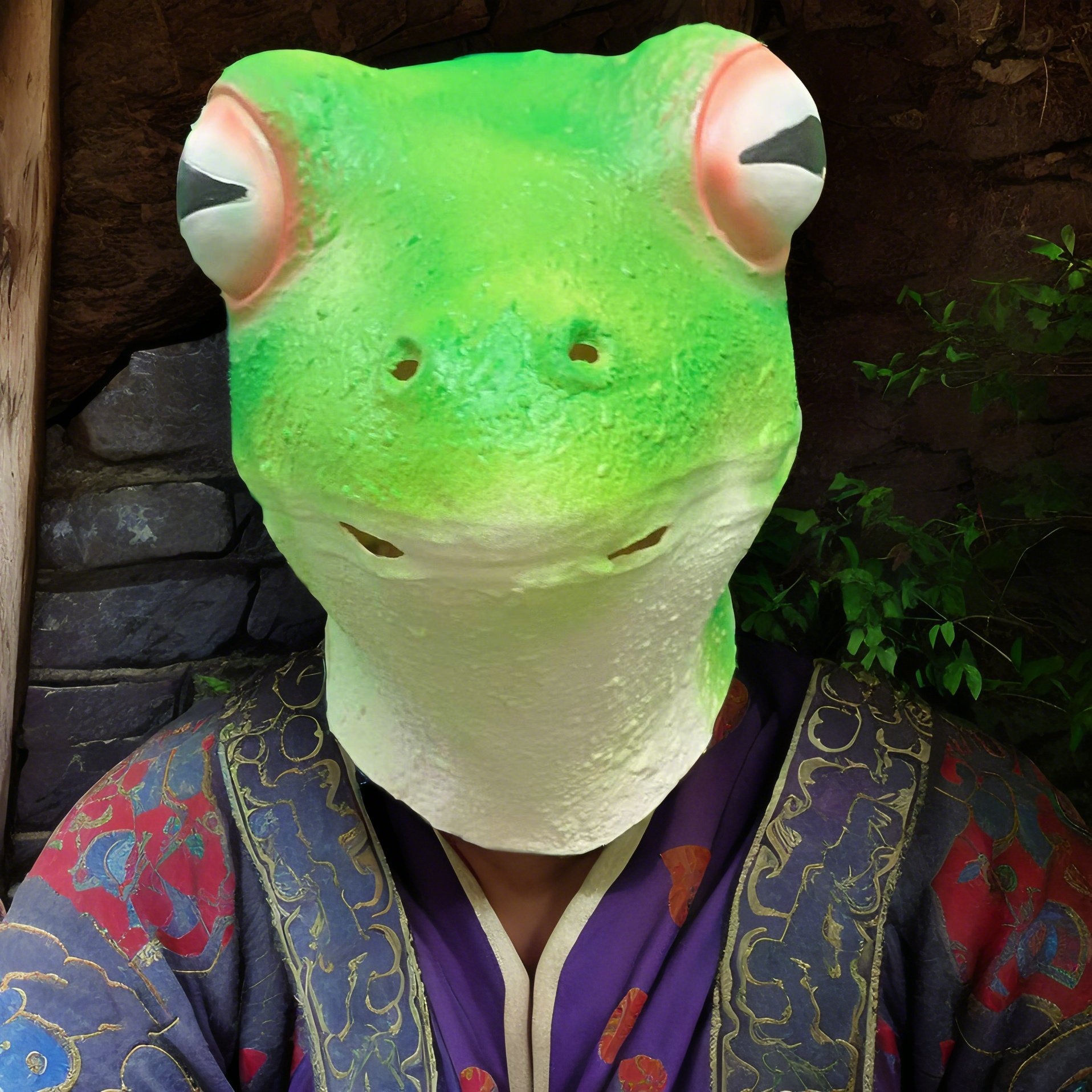 Frog Mask Halloween Latex Animal Headgear