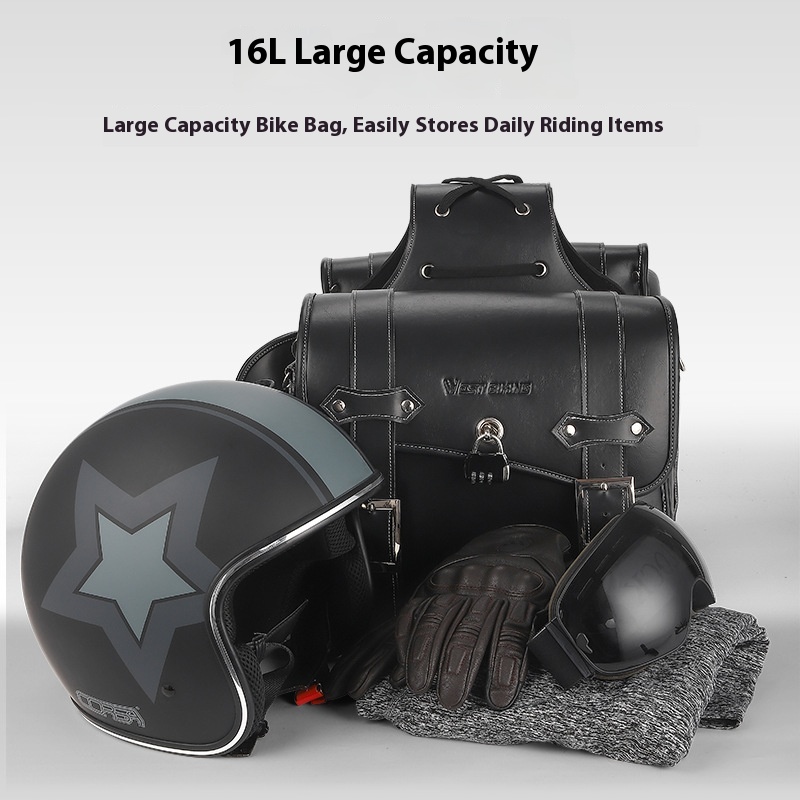 Retro Bilateral Large Capacity Leather Storage Bag