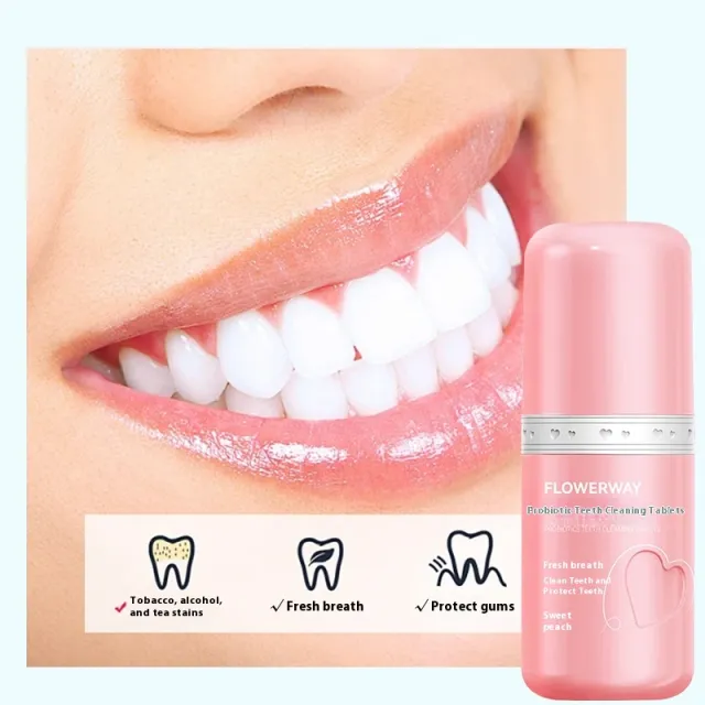 Probiotics Tooth Cleaning TabletsBreath Portable Solid Toothpaste Sweet Peach - Shop at LoveMi