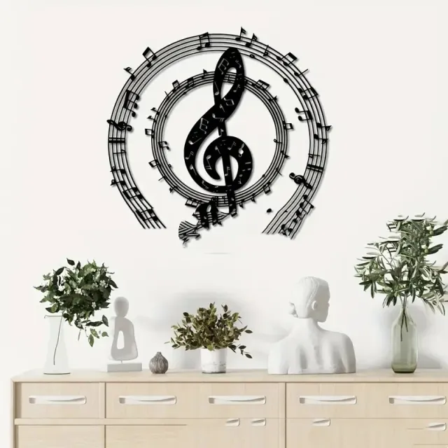 Creative Living Room Metal Mural Pendant Bedroom Wall Decoration Black - Shop at LoveMi