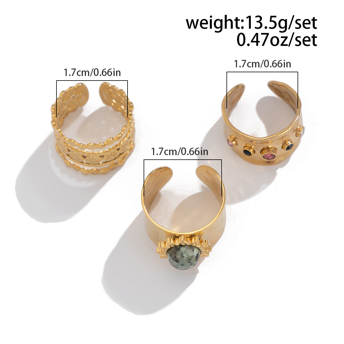 3 Pcs Boho Rings Set