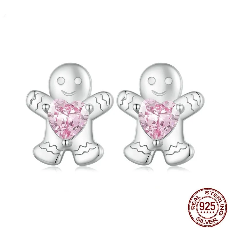 Original Christmas S925 Sterling Silver Stud Earrings Ring - Sce1656
