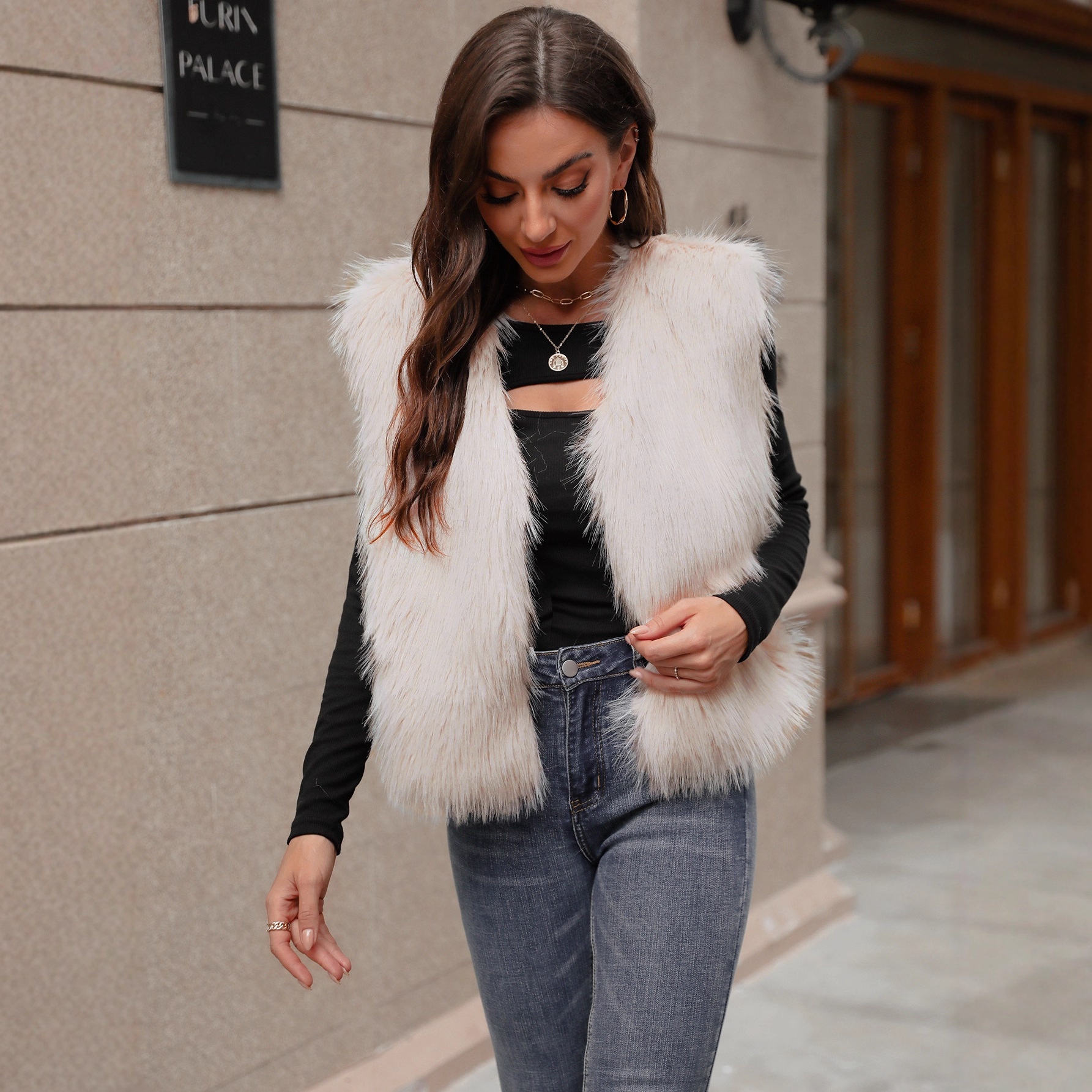 Fur Vest Sleeveless Slimming Casual
