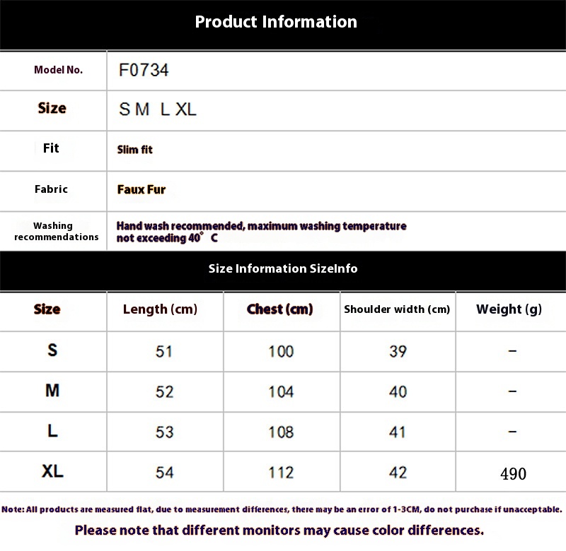 Fur Vest Sleeveless Slimming Casual