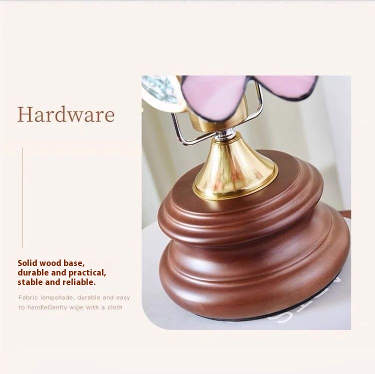 Retro Butterfly Flower Glass Mini Table Lamp