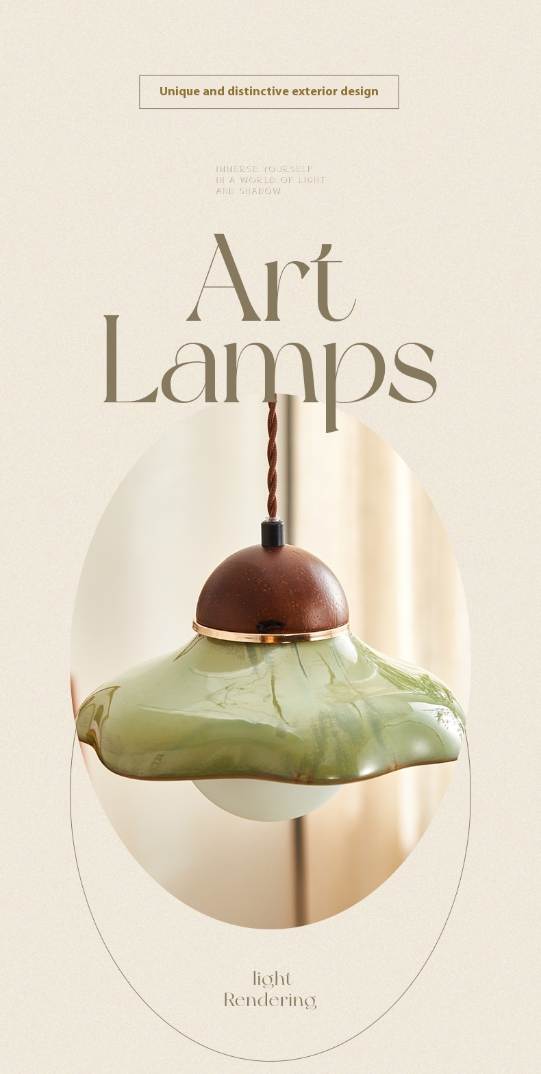 Ceramic Lamp Retro Dining Room Bedroom Bedside Small Droplight