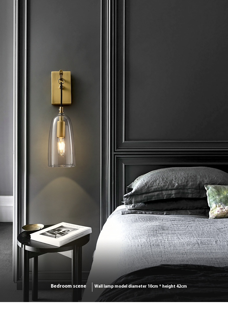 Copper Background Wall Lamp Living Room Bedroom Bedside Lamp