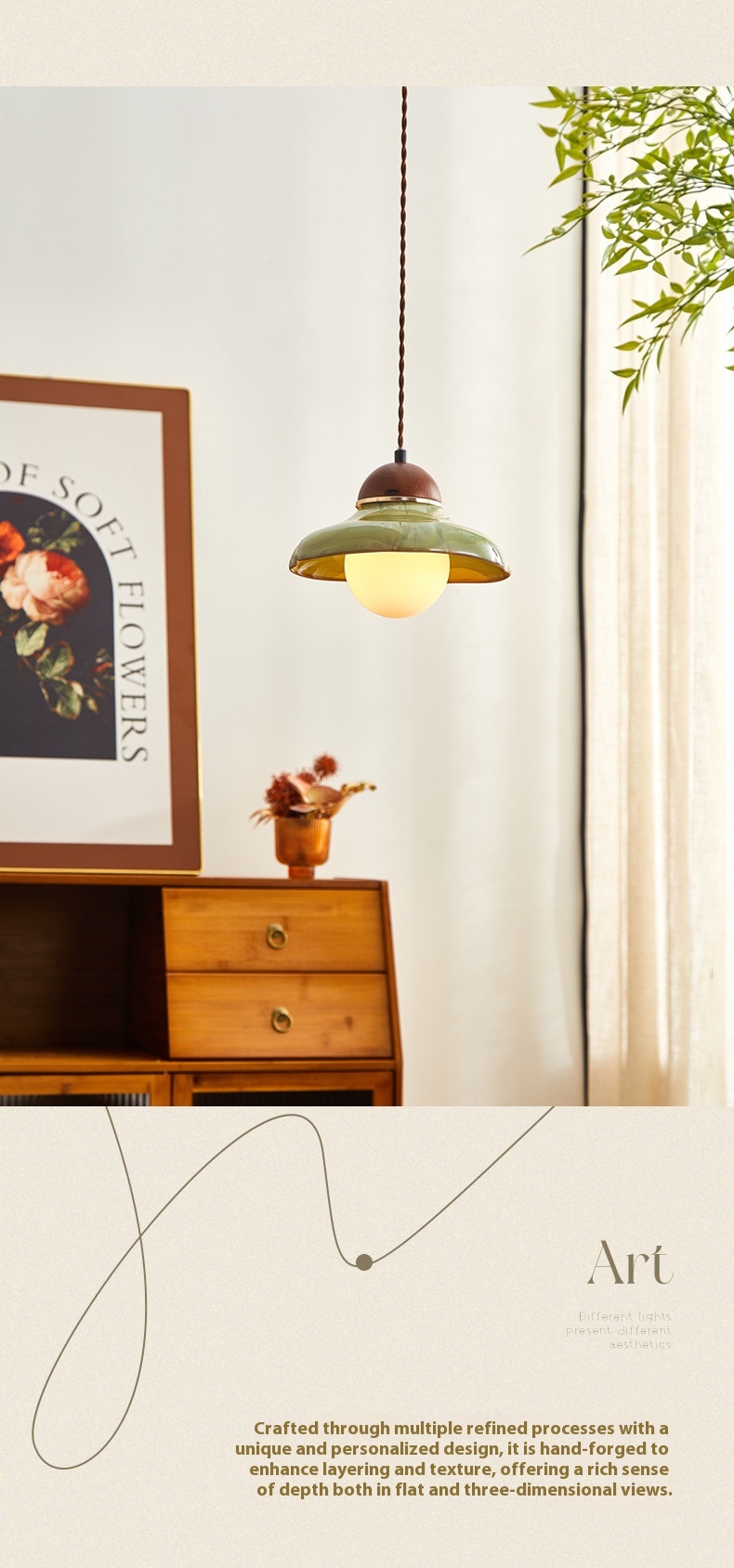 Ceramic Lamp Retro Dining Room Bedroom Bedside Small Droplight