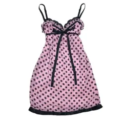 Graceful And Fashionable Dot Sexy Bow Tied Spaghetti-strap Dress For Women - Red - View 1