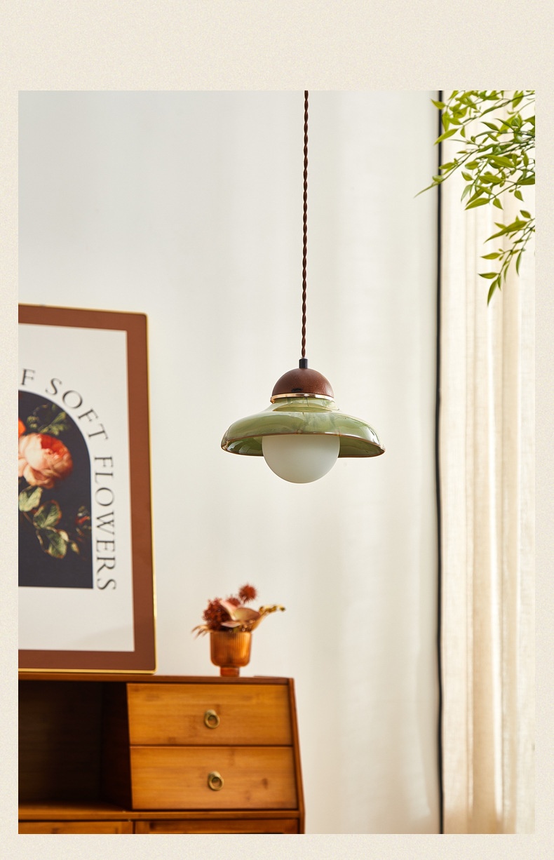 Ceramic Lamp Retro Dining Room Bedroom Bedside Small Droplight