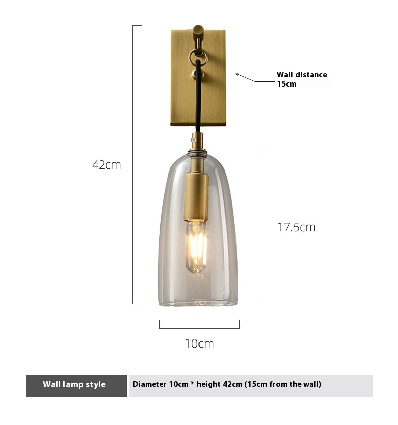 Copper Background Wall Lamp Living Room Bedroom Bedside Lamp