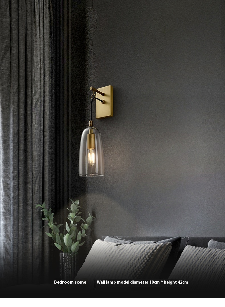 Copper Background Wall Lamp Living Room Bedroom Bedside Lamp