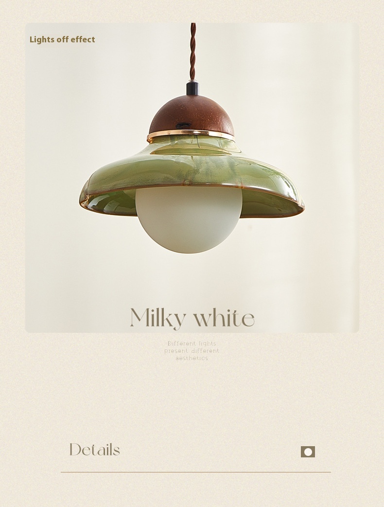 Ceramic Lamp Retro Dining Room Bedroom Bedside Small Droplight