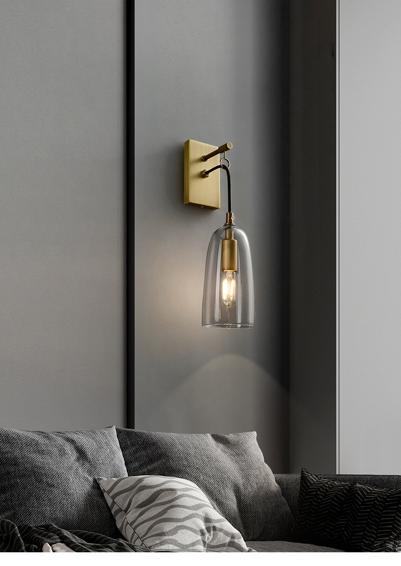 Copper Background Wall Lamp Living Room Bedroom Bedside Lamp