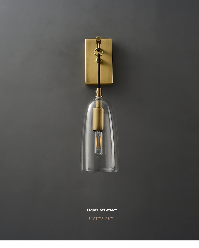 Copper Background Wall Lamp Living Room Bedroom Bedside Lamp