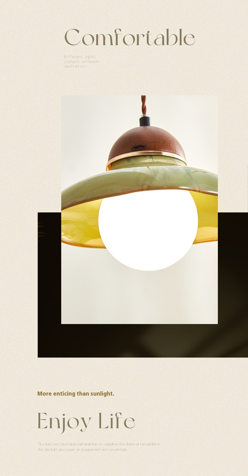 Ceramic Lamp Retro Dining Room Bedroom Bedside Small Droplight