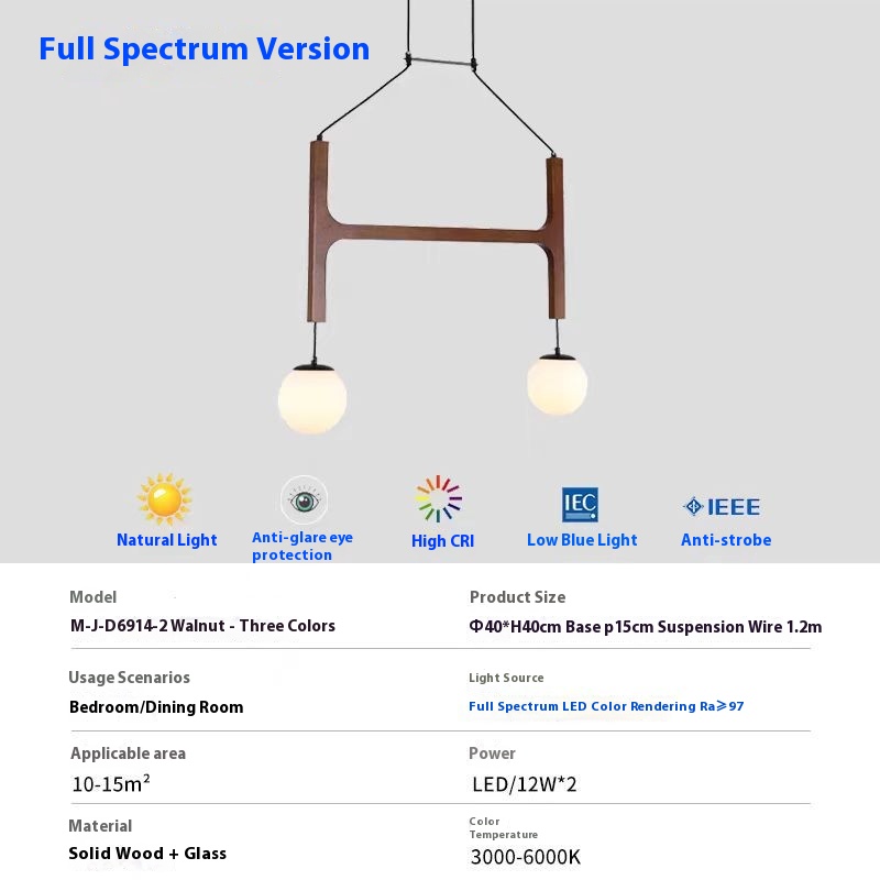 Living Room Chandelier Solid Wood Stairs Dining-room Lamp - Image 3