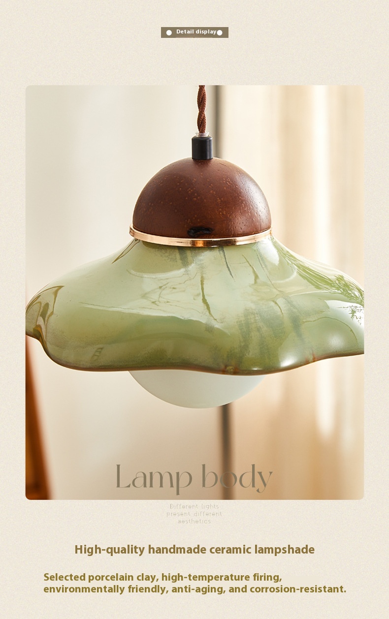 Ceramic Lamp Retro Dining Room Bedroom Bedside Small Droplight