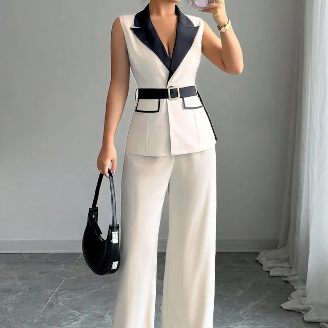 European And American Elegant Style Tube Top Straight leg Trousers Apricot - Shop at LoveMi