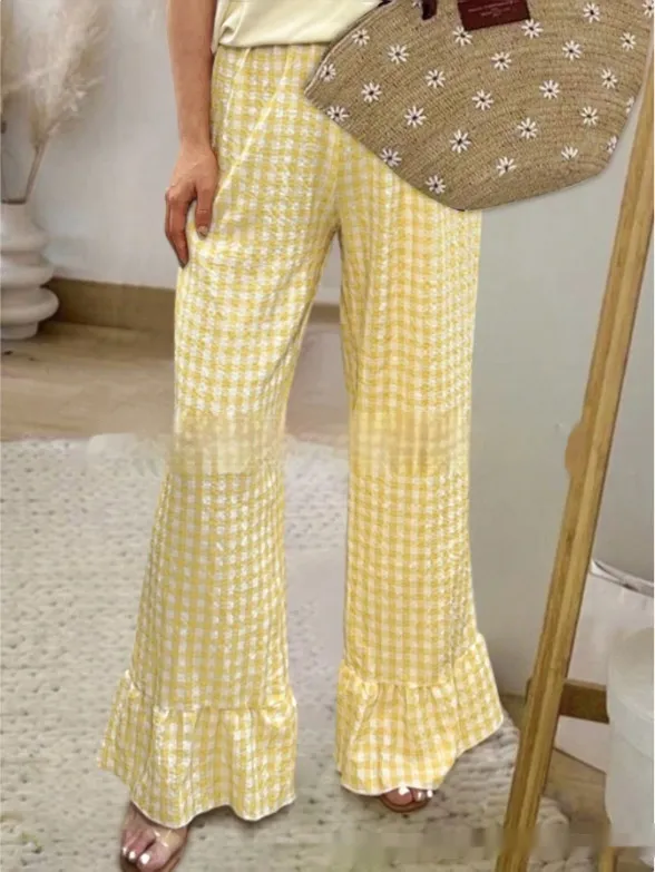 Summer New Two tone Plaid Women's Casual Pants 4Style - Shop at LoveMi