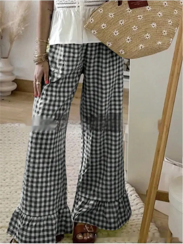 Summer New Two-tone Plaid Women's Casual Pants - 5Style-S