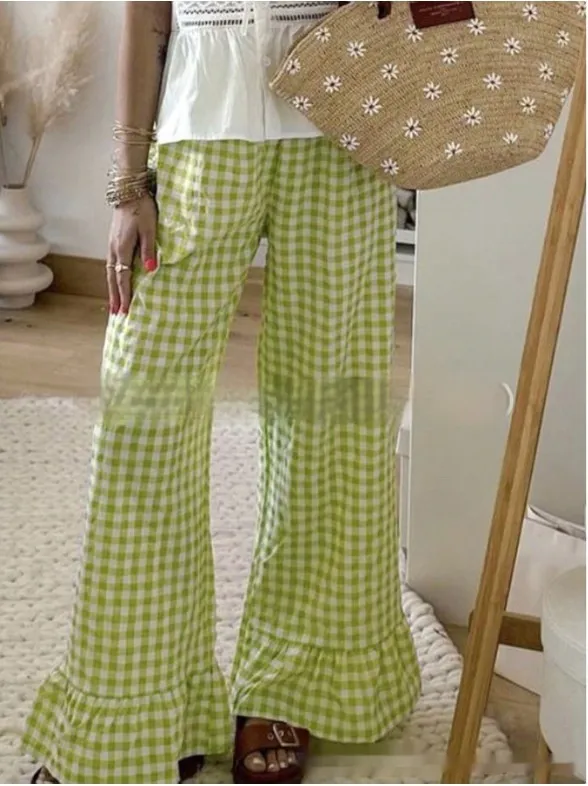 Summer New Two-tone Plaid Women's Casual Pants - 3Style-M