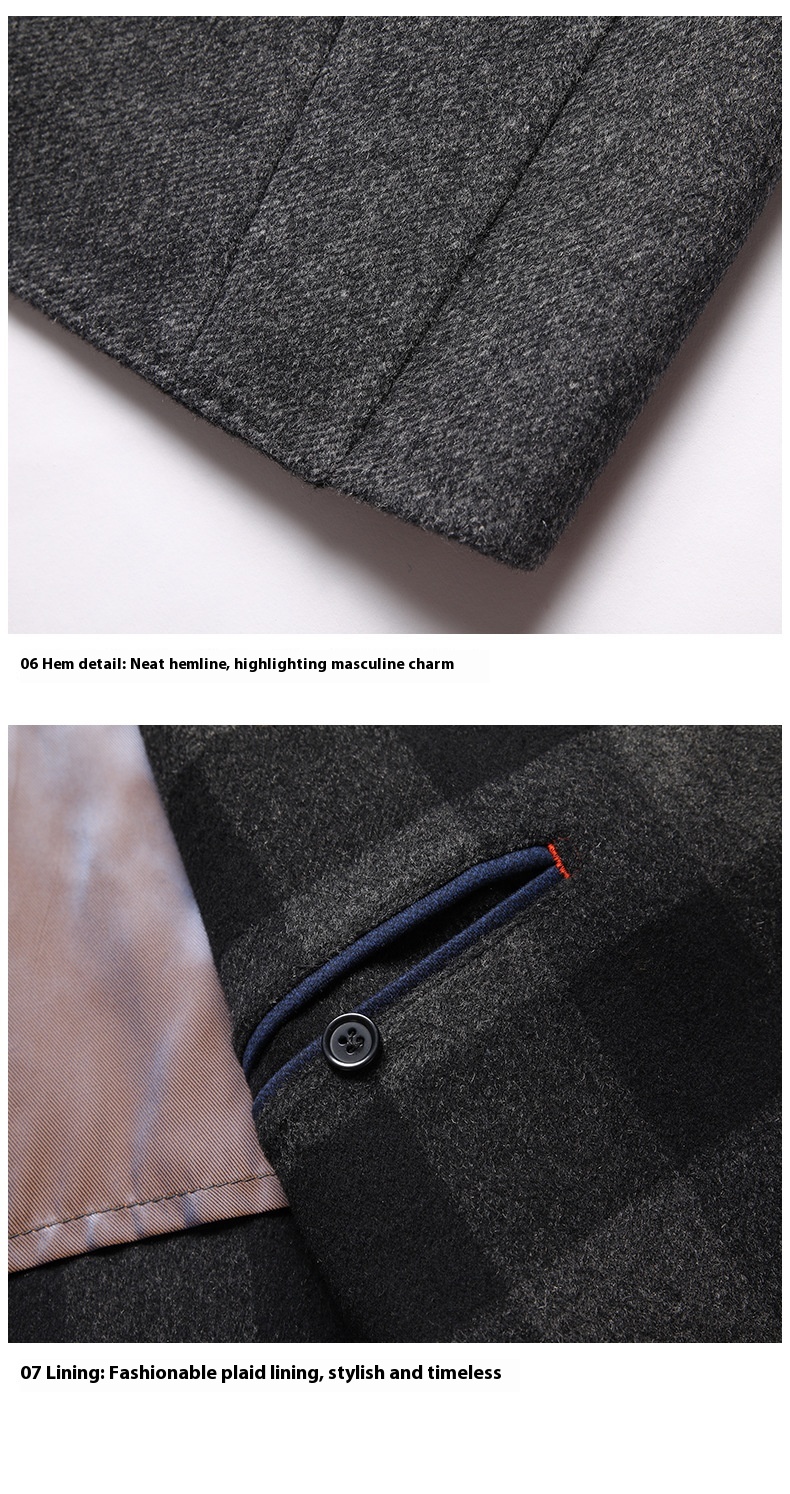 Manteau en laine double face pour homme Manteau mi-long pour homme