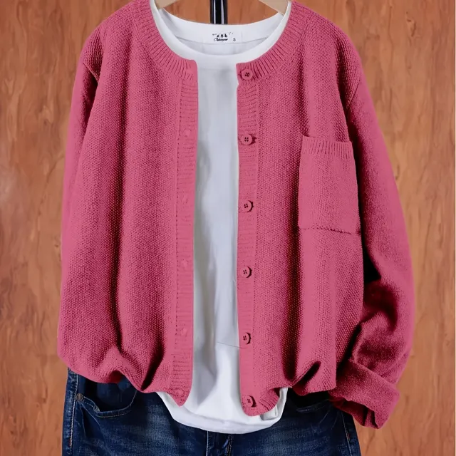 Pure Color Warm Keeping Knitted Cardigan For Women Rose - Shop at LoveMi