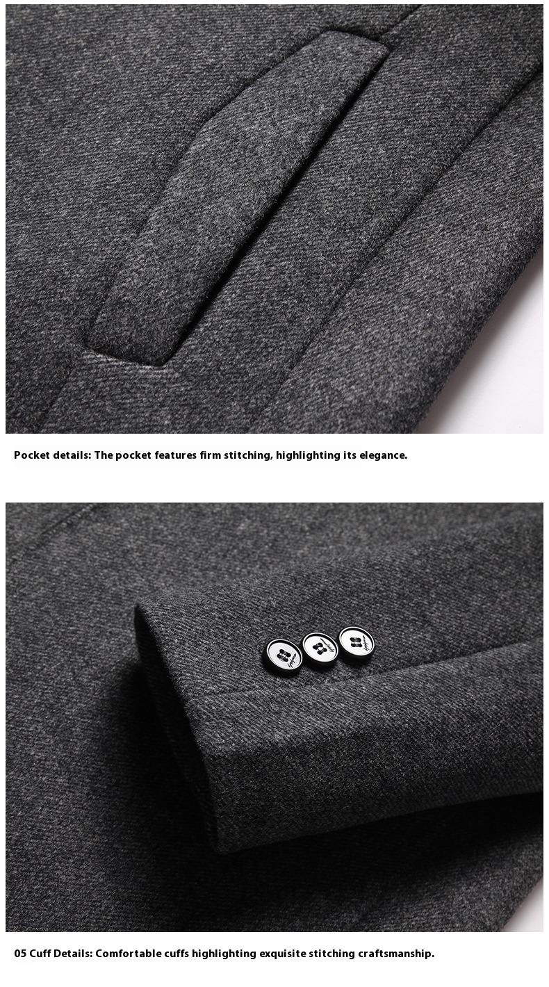 Manteau en laine double face pour homme Manteau mi-long pour homme