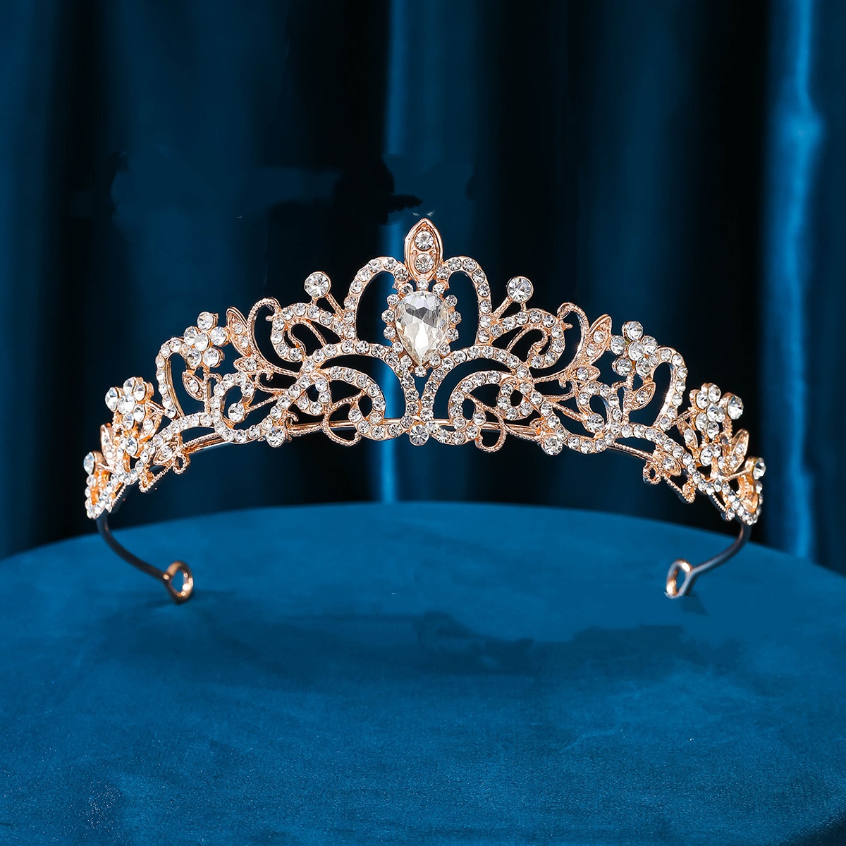 Electroplated Alloy Women's Semicircle Crown With Diamond 10