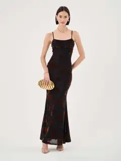 Women's Fashionable And Elegant Floral Long Dress - Floral - View 1