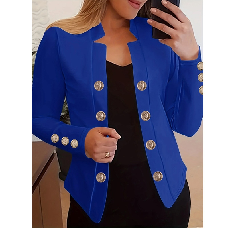 Women's Cuff Button Small Suit Double Buckle Cardigan Top - Image 5