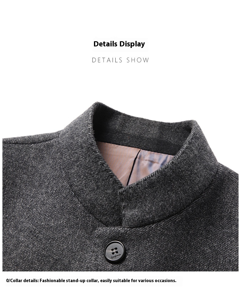 Manteau en laine double face pour homme Manteau mi-long pour homme