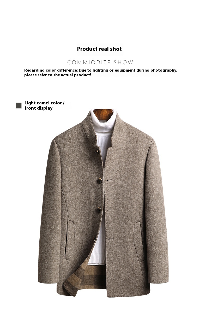 Manteau en laine double face pour homme Manteau mi-long pour homme