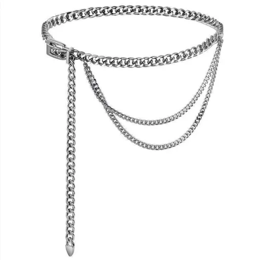 Ins Style Waist Chain Fashion Personality Chain Women Silver Body Chain - Shop at LoveMi