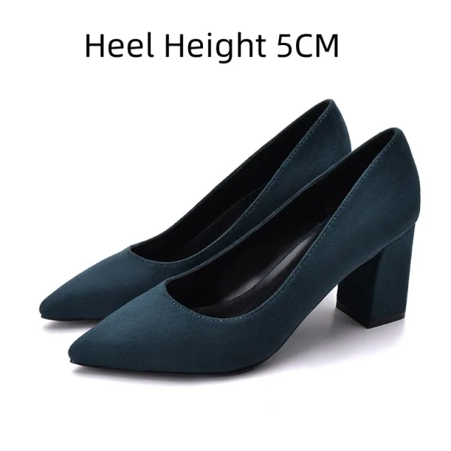 Comfortable All matching Low cut High Heels Women Blue - Shop at LoveMi