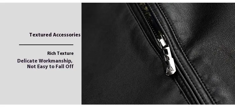 Thin Fleece-lined Soft Leather Jacket For Dad