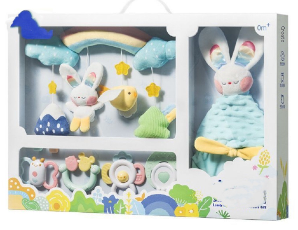 Newborn Soothing Rattle Teether Baby Early Education Educational Toy Gift