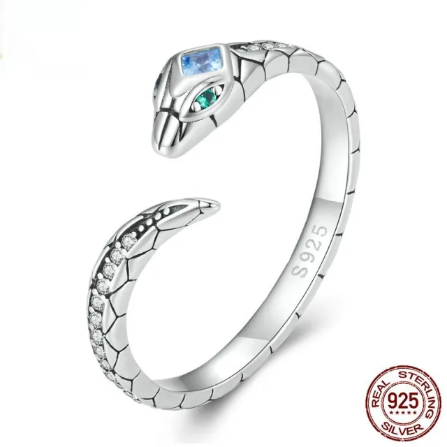 Fashion Personality Snake Texture Ring Silver - Shop at LoveMi