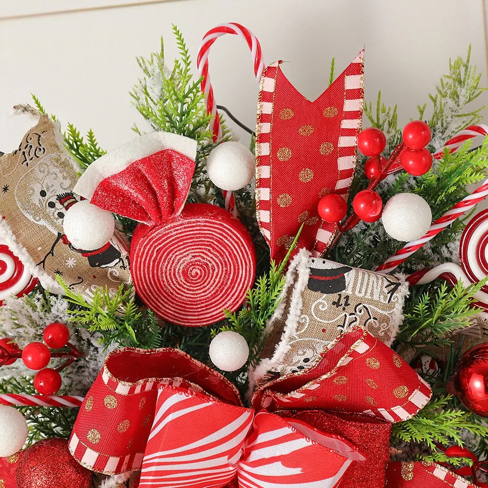Christmas Wreath Candy Upside Down Tree Garland