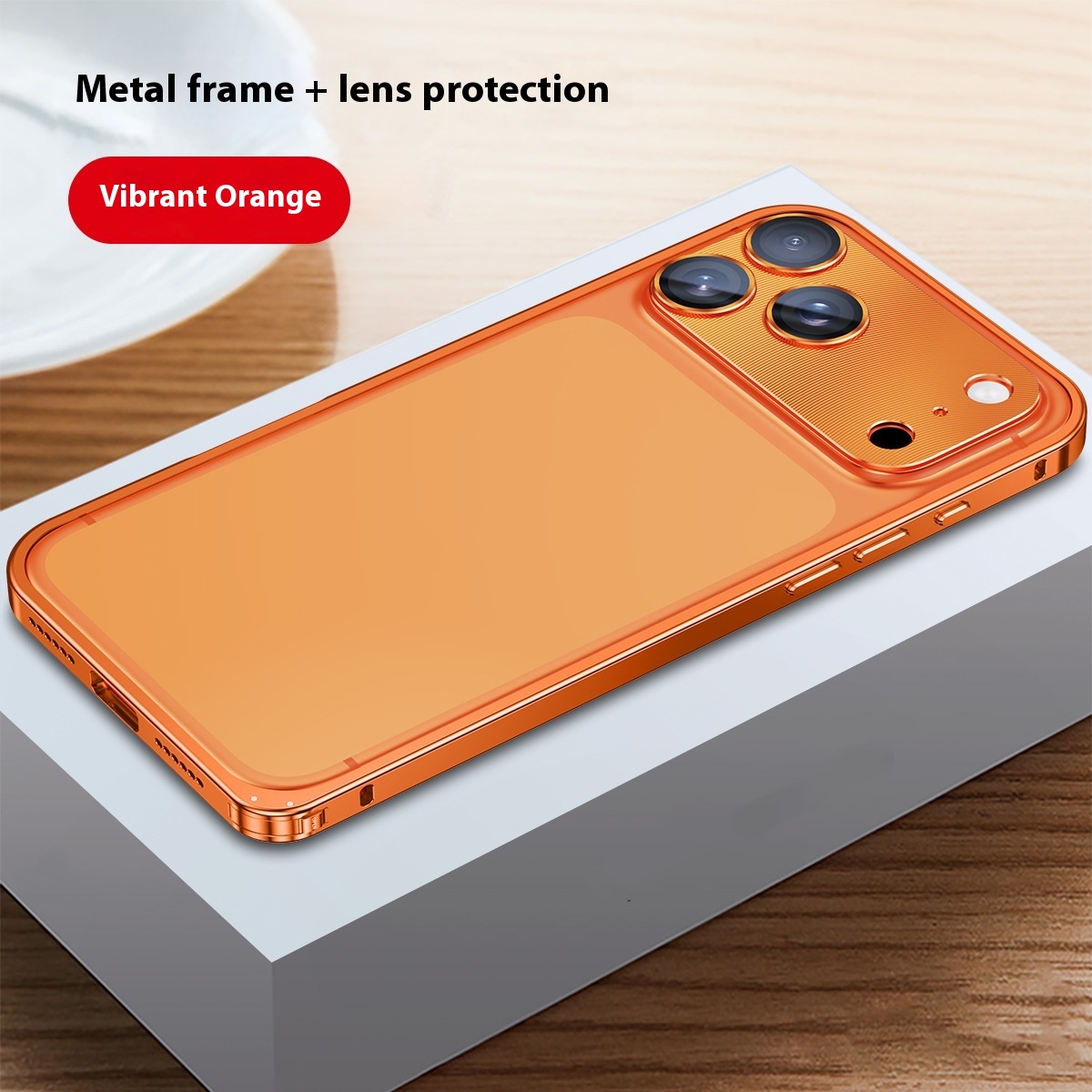 Applicable Metal Frame Phone Case Lens Protection
