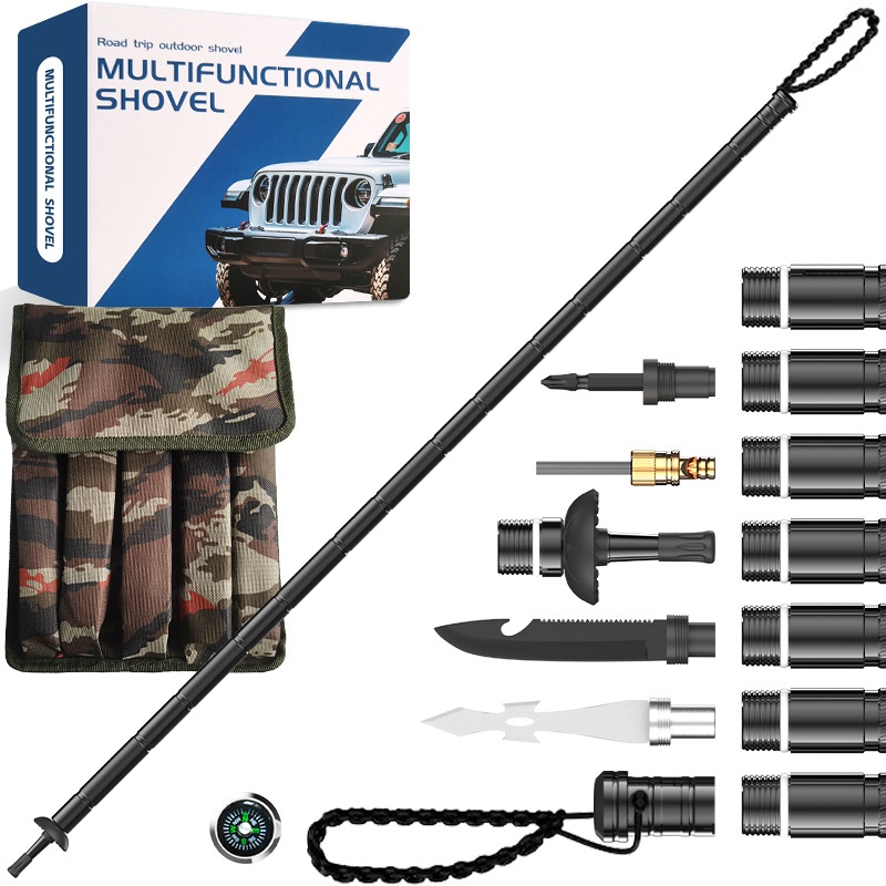 Outdoor Supplies Multi-set Function Alpenstock Alloy Self-defense Equipment Tactical Stick