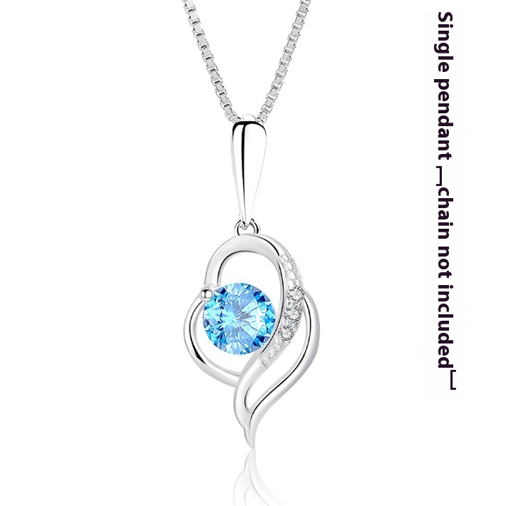 Fashion Korean-style Heart-shaped Navy Blue Love Pendant