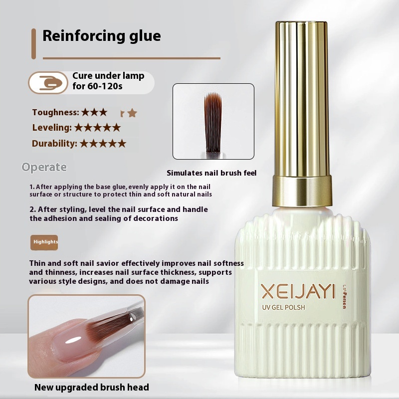 Glass Sealing Layer Reinforced Bottom Nail Tip Adhesive Wear Nail Polish Gel 14